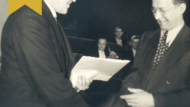 Rudolf von Scholtz, erster Intendant des BR, und Rundfunkratsvorsitzender Alois Johannes Lippl | Bild: BR Historisches Archiv